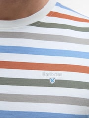 Barbour® White Rokeby Yarn Dye Stripe 100% Cotton T-Shirt - Image 4 of 5