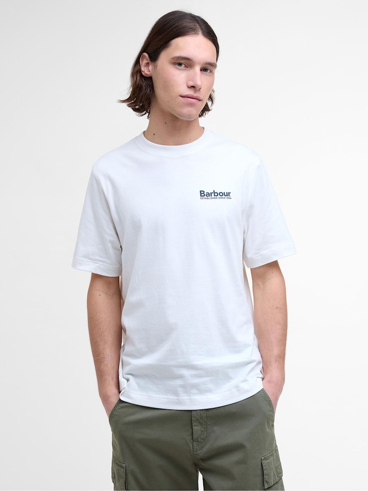 Barbour® White 100% Cotton Moonwell T-Shirt - Image 1 of 5