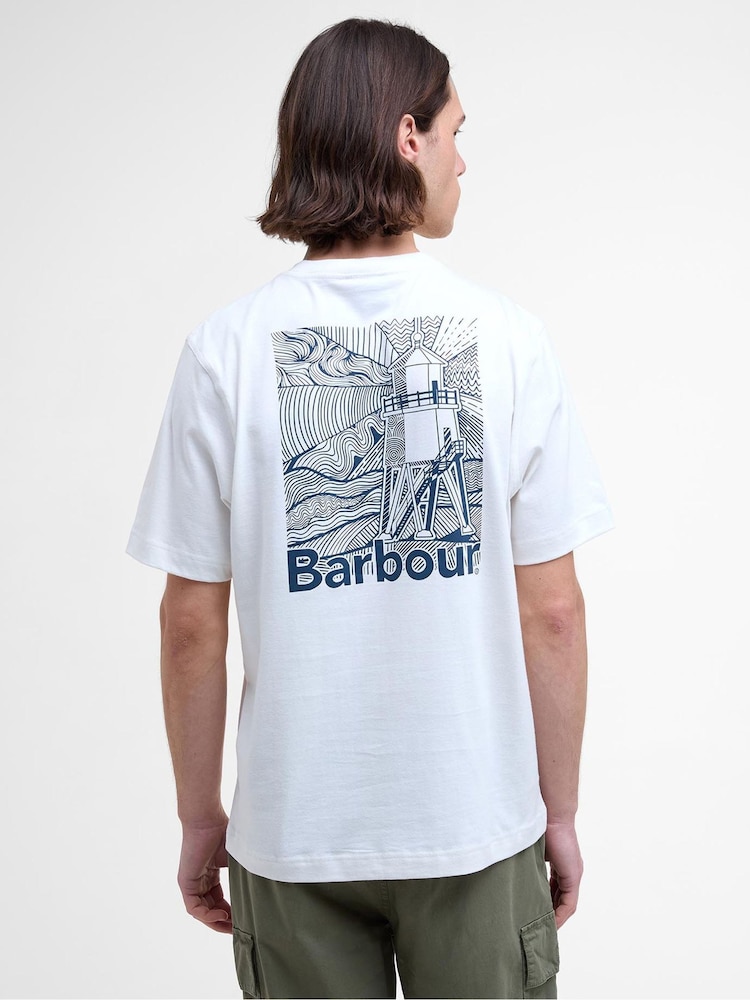 Barbour® White 100% Cotton Moonwell T-Shirt - Image 2 of 5