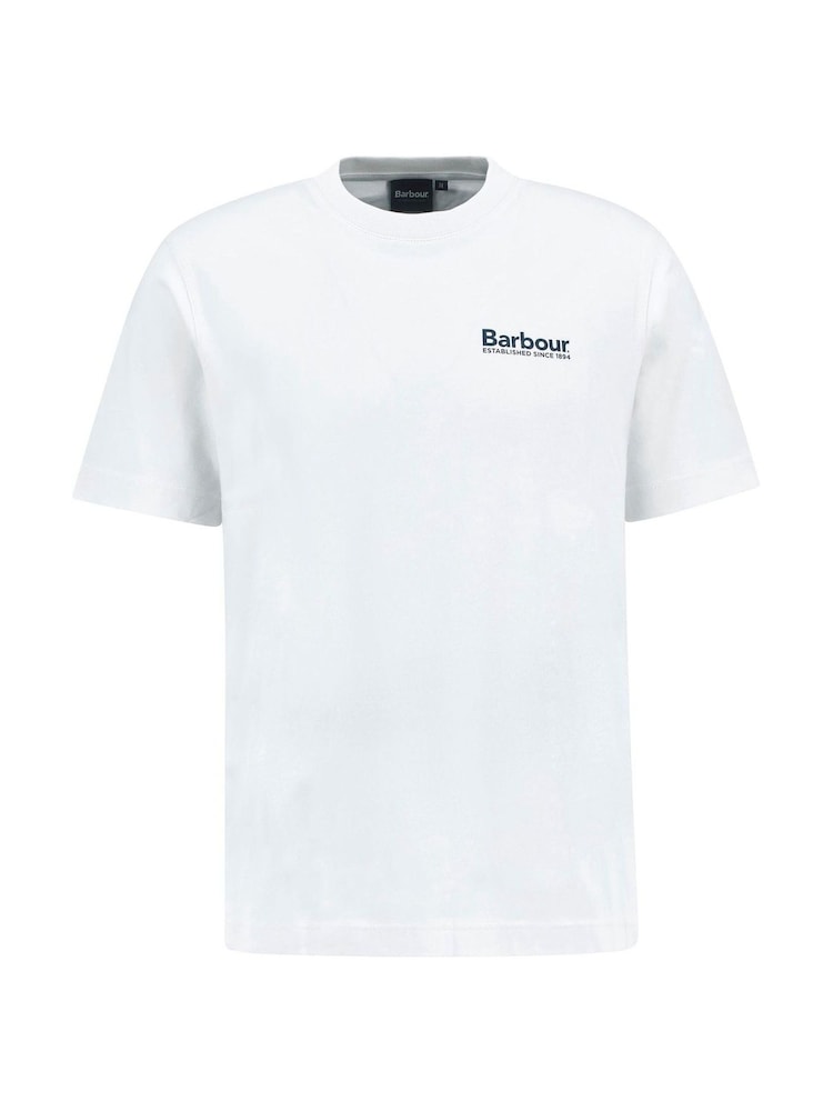 Barbour® White 100% Cotton Moonwell T-Shirt - Image 5 of 5