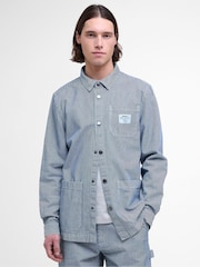 Barbour® Blue Tindale Stripe 100% Cotton Overshirt - Image 1 of 5