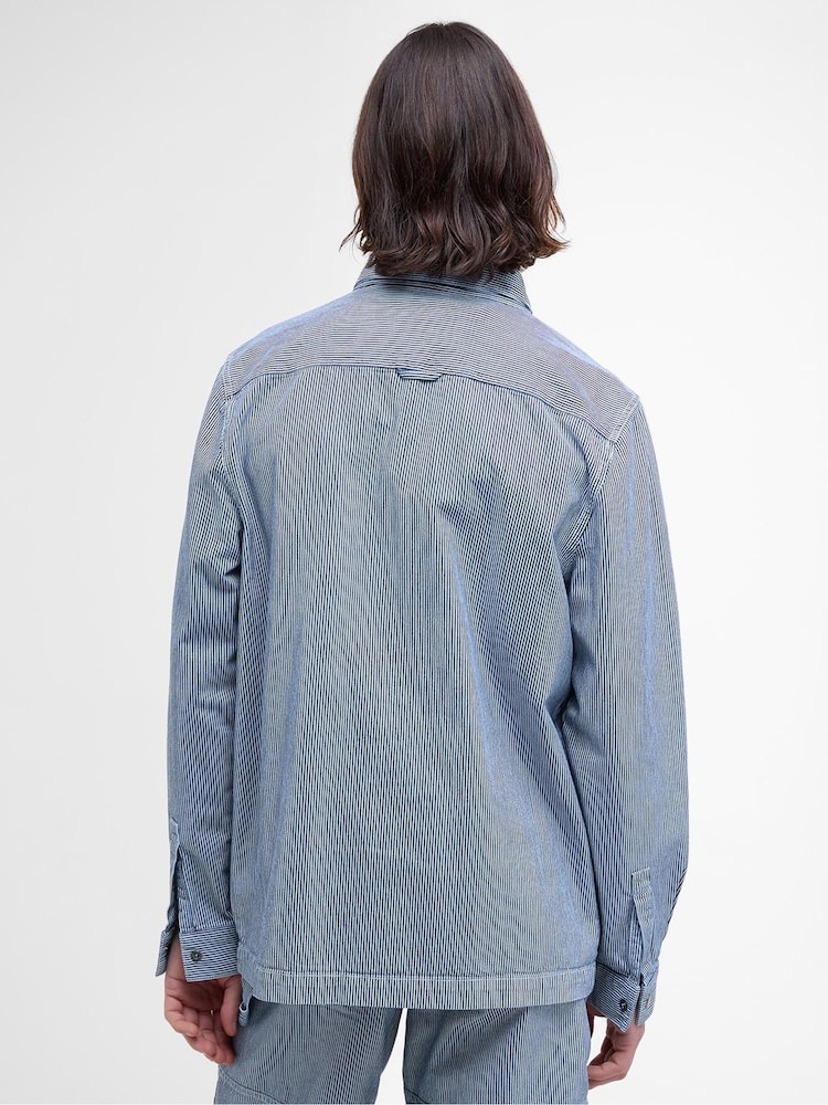Barbour® Blue Tindale Stripe 100% Cotton Overshirt - Image 2 of 5