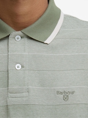 Barbour® Green Branton Stripe 100% Cotton Polo Shirt - Image 4 of 5