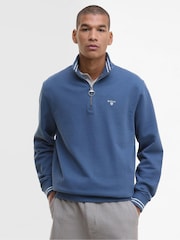 Barbour® Blue Rosford Half Zip 100% Cotton Sweatshirt - Image 1 of 5