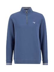 Barbour® Blue Rosford Half Zip 100% Cotton Sweatshirt - Image 5 of 5
