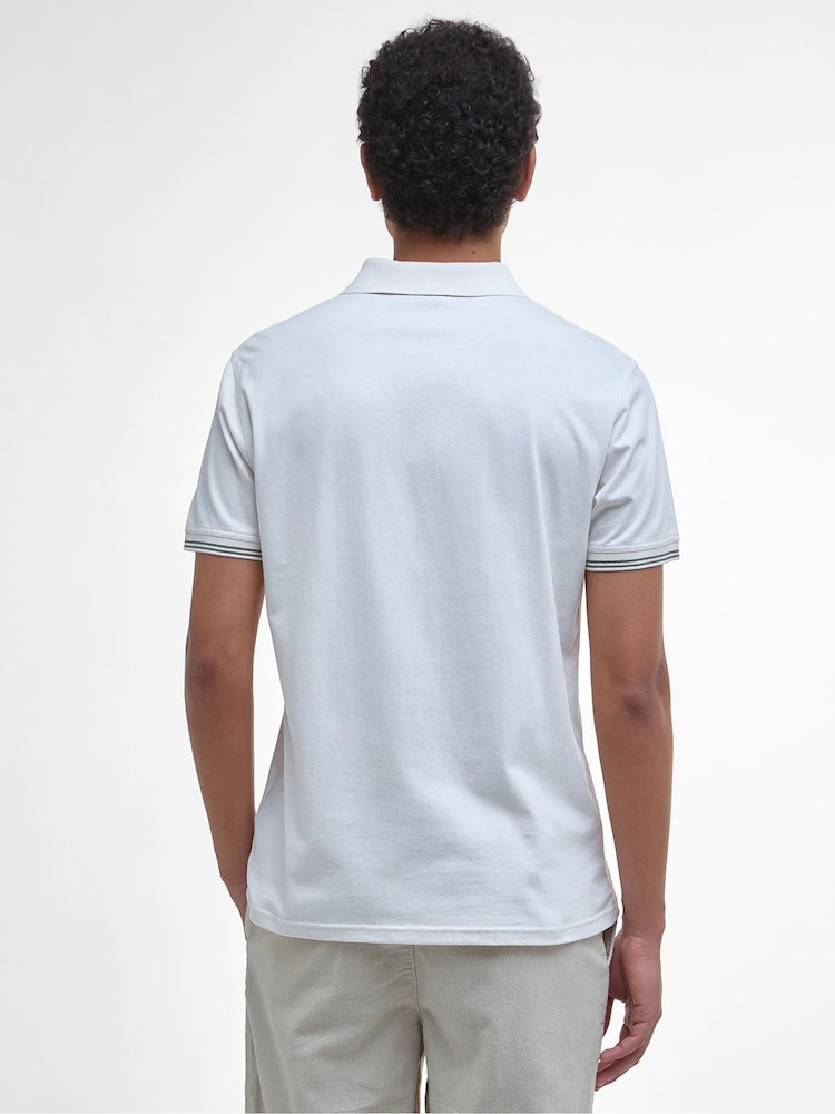 Barbour® White Austwick 100% Cotton Polo Shirt - Image 2 of 5