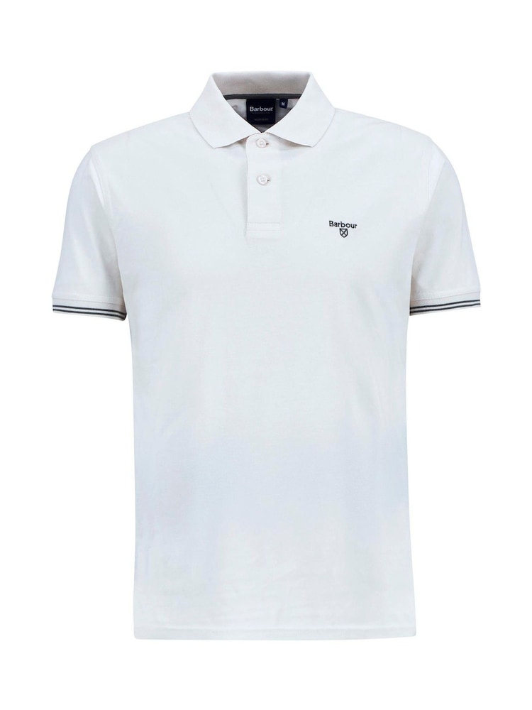 Barbour® White Austwick 100% Cotton Polo Shirt - Image 5 of 5