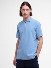 Barbour® Blue Wandworth 100% Cotton Polo Shirt - Image 1 of 5