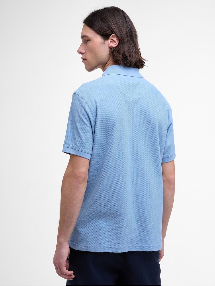 Barbour® Blue Wandworth 100% Cotton Polo Shirt - Image 2 of 5