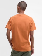 Barbour® Orange 100% Cotton Moorside Logo T-Shirt - Image 2 of 4