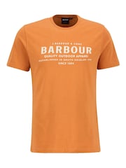 Barbour® Orange 100% Cotton Moorside Logo T-Shirt - Image 4 of 4