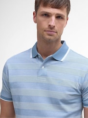 Barbour® Blue Branton Stripe 100% Cotton Polo Shirt - Image 3 of 5