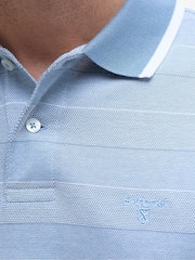 Barbour® Blue Branton Stripe 100% Cotton Polo Shirt - Image 4 of 5