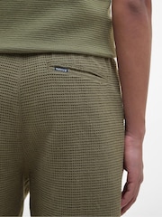 Barbour® Green Sandwood Waffle 100% Cotton Shorts - Image 4 of 5