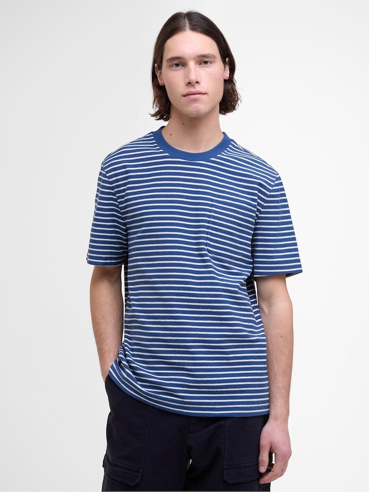 Barbour® Blue Frensham Stripe 100% Cotton T-Shirt - Image 1 of 5