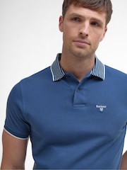 Barbour® Blue Denwick 100% Cotton Polo Shirt - Image 3 of 5