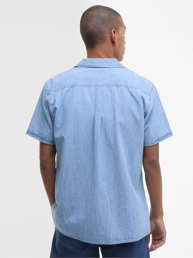 Barbour® Blue Summer Fit Gripton 100% Cotton Shirt - Image 2 of 5