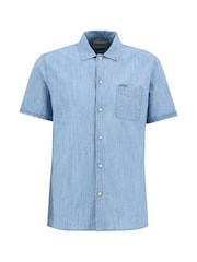 Barbour® Blue Summer Fit Gripton 100% Cotton Shirt - Image 5 of 5