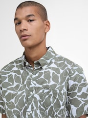Barbour® Green Spillroad Short Sleeve Tailored 100% Cotton Shirt - Image 3 of 5