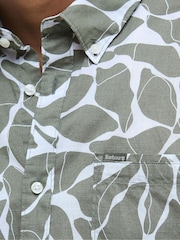 Barbour® Green Spillroad Short Sleeve Tailored 100% Cotton Shirt - Image 4 of 5