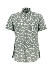 Barbour® Green Spillroad Short Sleeve Tailored 100% Cotton Shirt - Image 5 of 5