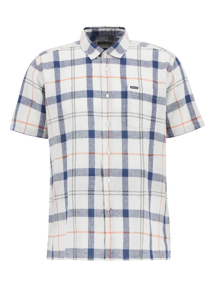 Barbour® Cream Croft Short Sleeve Summer Shirt - Image 5 of 5