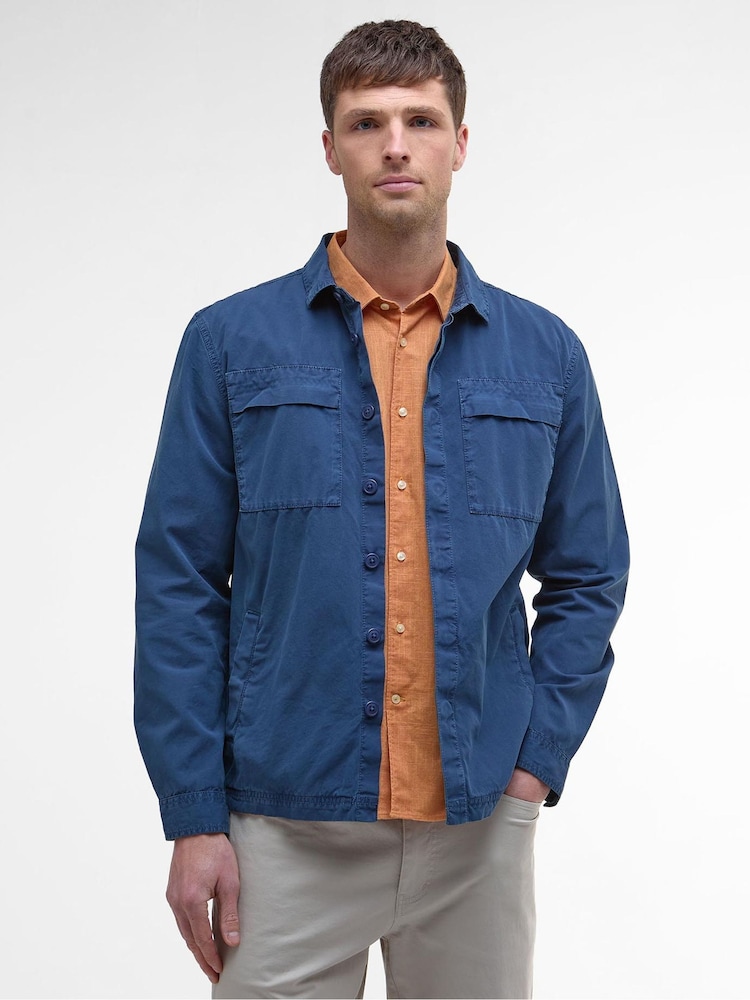 Barbour® Blue Castlebay Garment Dyed 100% Cotton Overshirt - Image 1 of 5
