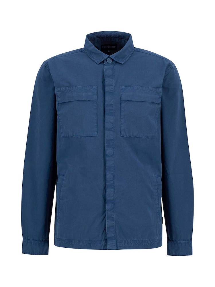 Barbour® Blue Castlebay Garment Dyed 100% Cotton Overshirt - Image 5 of 5