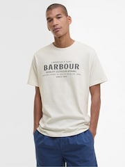 Barbour® White 100% Cotton Moorside Logo T-Shirt - Image 1 of 4