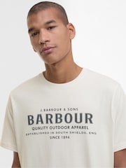 Barbour® White 100% Cotton Moorside Logo T-Shirt - Image 3 of 4