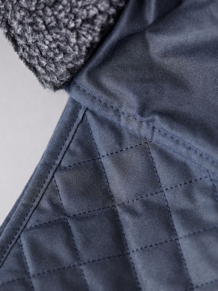 Lakeland Leather Blue Wax Quilted Trapper 100% Cotton Winter Hat - Image 3 of 4