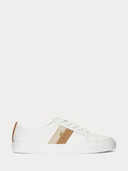 Lauren Ralph Lauren Janson Logo Leather Trainers - Image 1 of 4