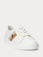 Lauren Ralph Lauren Janson Logo Leather Trainers - Image 2 of 4