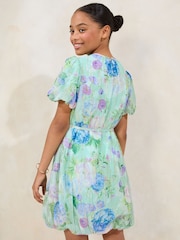 Lipsy Mint Green Sparkle Chiffon Puffball Dress (5-16yrs) - Image 4 of 4