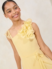 Lipsy Buttermilk Yellow Teen One Shoulder Corsage Occasion Dress (10-16yrs) - Image 3 of 4