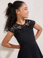 Lipsy Black Lace Frill Dress (5-16yrs) - Image 2 of 4