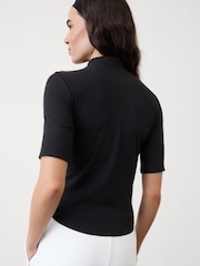Athleta Black Signature Rib Turtleneck T-Shirt - Image 2 of 6