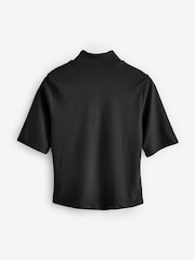 Athleta Black Signature Rib Turtleneck T-Shirt - Image 4 of 6