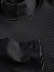 Athleta Black Signature Rib Turtleneck T-Shirt - Image 5 of 6
