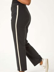 Roman Black Petite Side Stripe Ponte Trousers - Image 3 of 5