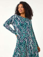 Roman Petite Spot Print Swing Stretch Dress - Image 2 of 5