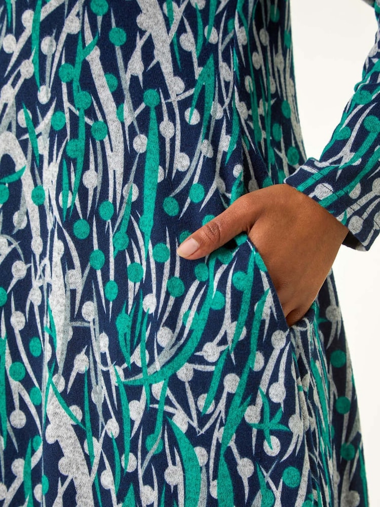Roman Petite Spot Print Swing Stretch Dress - Image 5 of 5