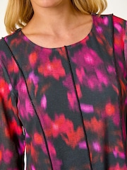 Roman Red Petite Abstract Print Seam Detail Dress - Image 5 of 5