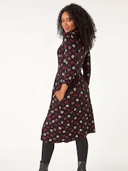 Roman Red Petite Floral Ruched Detail Dress - Image 3 of 5