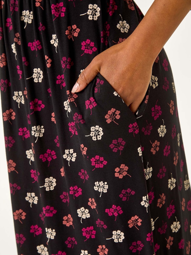 Roman Red Petite Floral Ruched Detail Dress - Image 5 of 5