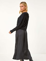 Roman Black Petite Ribbed Long Sleeve Knit Blouses - Image 3 of 5