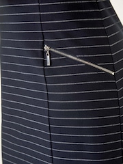 Roman Blue Petite Stripe Zip Pocket Detail Dress - Image 5 of 5