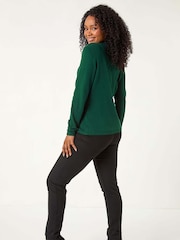 Roman Green Petite Hotfix Knitted Jumper - Image 3 of 5