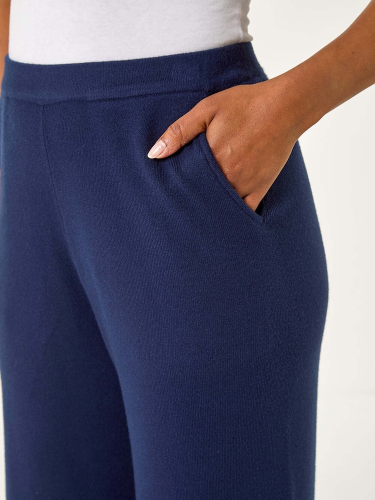 Roman Blue Petite Knitted Trousers - Image 5 of 5 Roman Blue Petite Knitted Trousers - Image 5 of 5