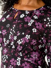 Roman Purple Petite Floral Keyhole Detail Dress - Image 5 of 5